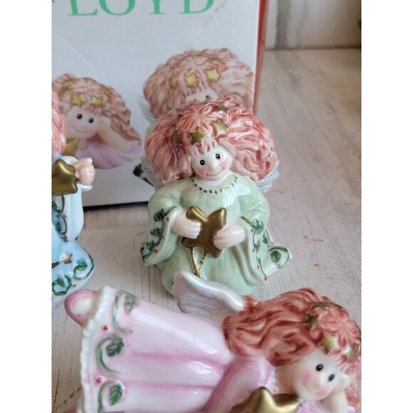 Fitz Floyd moon beams Angel ceramic vintage xmas home decor set - Picture 4 of 7